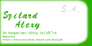 szilard alexy business card
